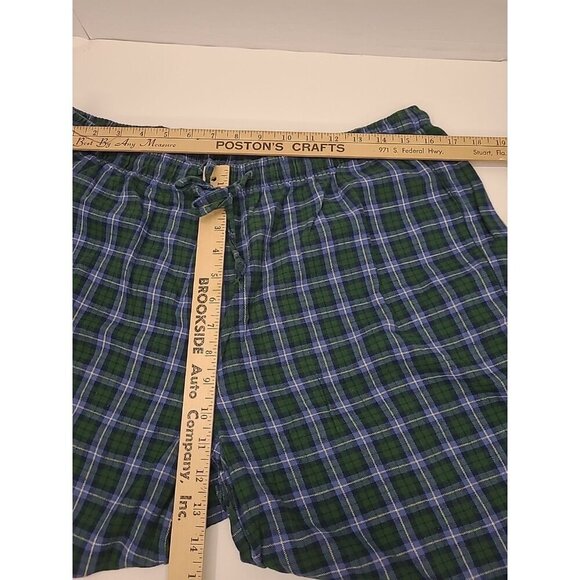 Lands' End Plaid Green Blue Pajama Set Men's Size Large 42-44 100% Cotton - Picture 8 of 10